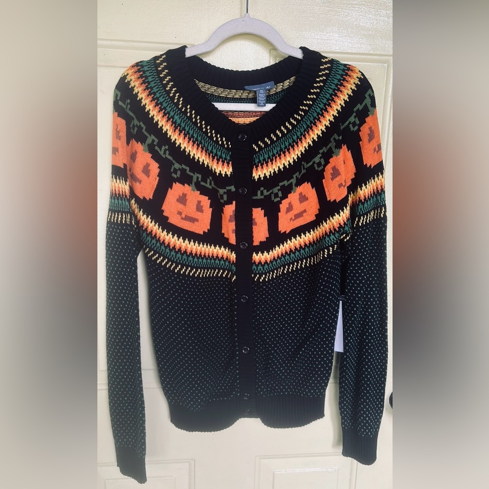 ModCloth Holiday Give 'Em Pumpkin To Talk About Fair Isle Cardigan NWT Medium